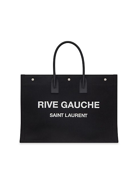 Rive Gauche Large Tote Bag In Printed Canvas And Leather | Saks Fifth Avenue