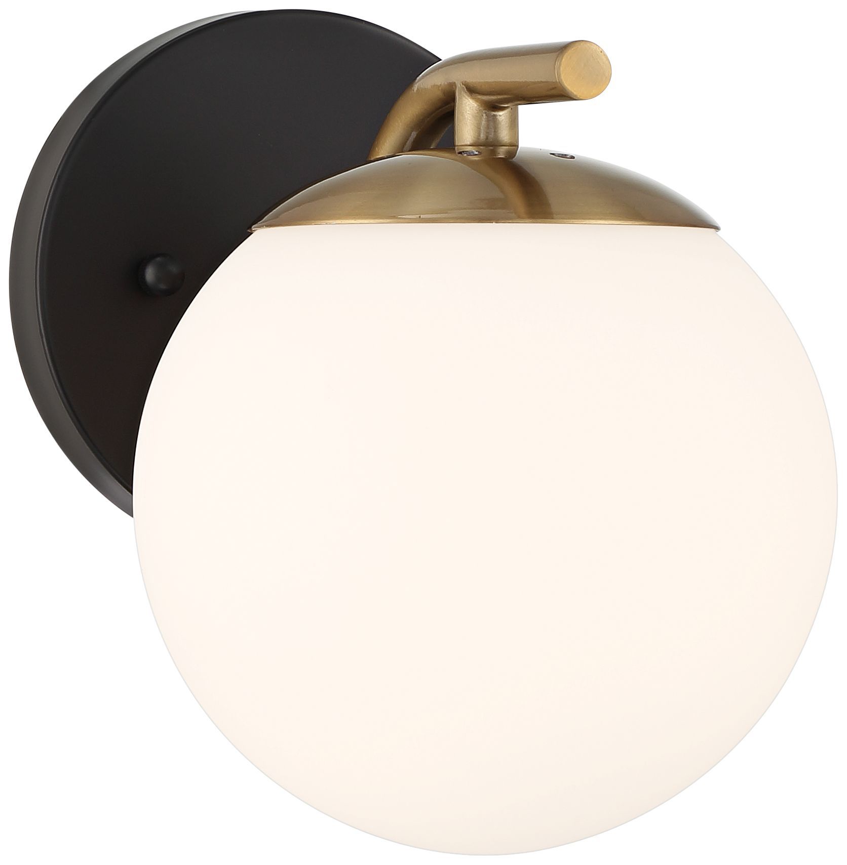 Possini Euro Design Kamara Mid Century Modern Wall Light Sconce Soft Gold Black Hardwire 6" Fixtu... | Walmart (US)