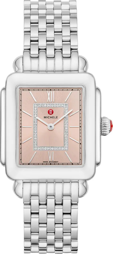 MICHELE Women's Deco II Diamond Bracelet Watch, 20mm x 43mm - 0.11 ctw | Nordstromrack | Nordstrom Rack