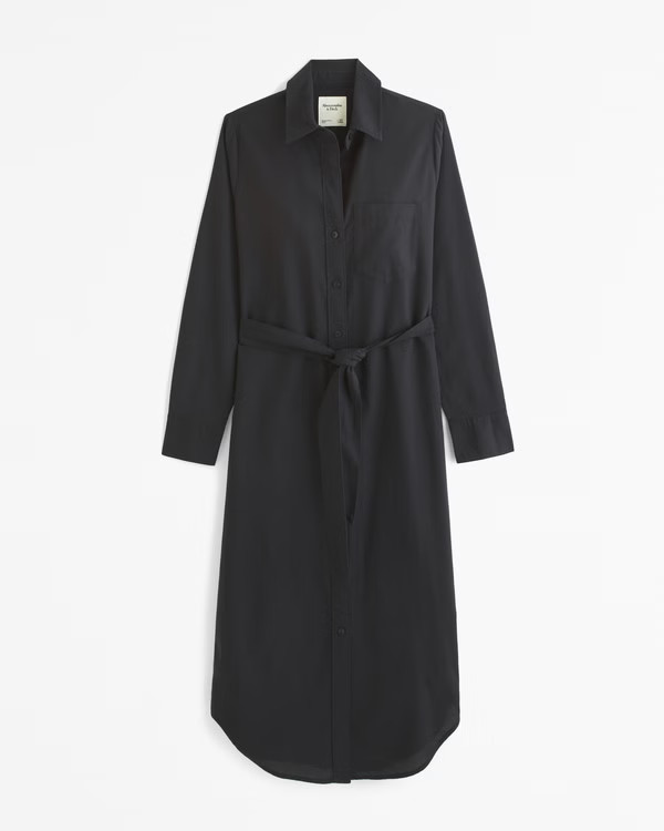 Women's Long-Sleeve Belted Shirt Dress | Women's 20% Off Select Styles | Abercrombie.com | Abercrombie & Fitch (US)