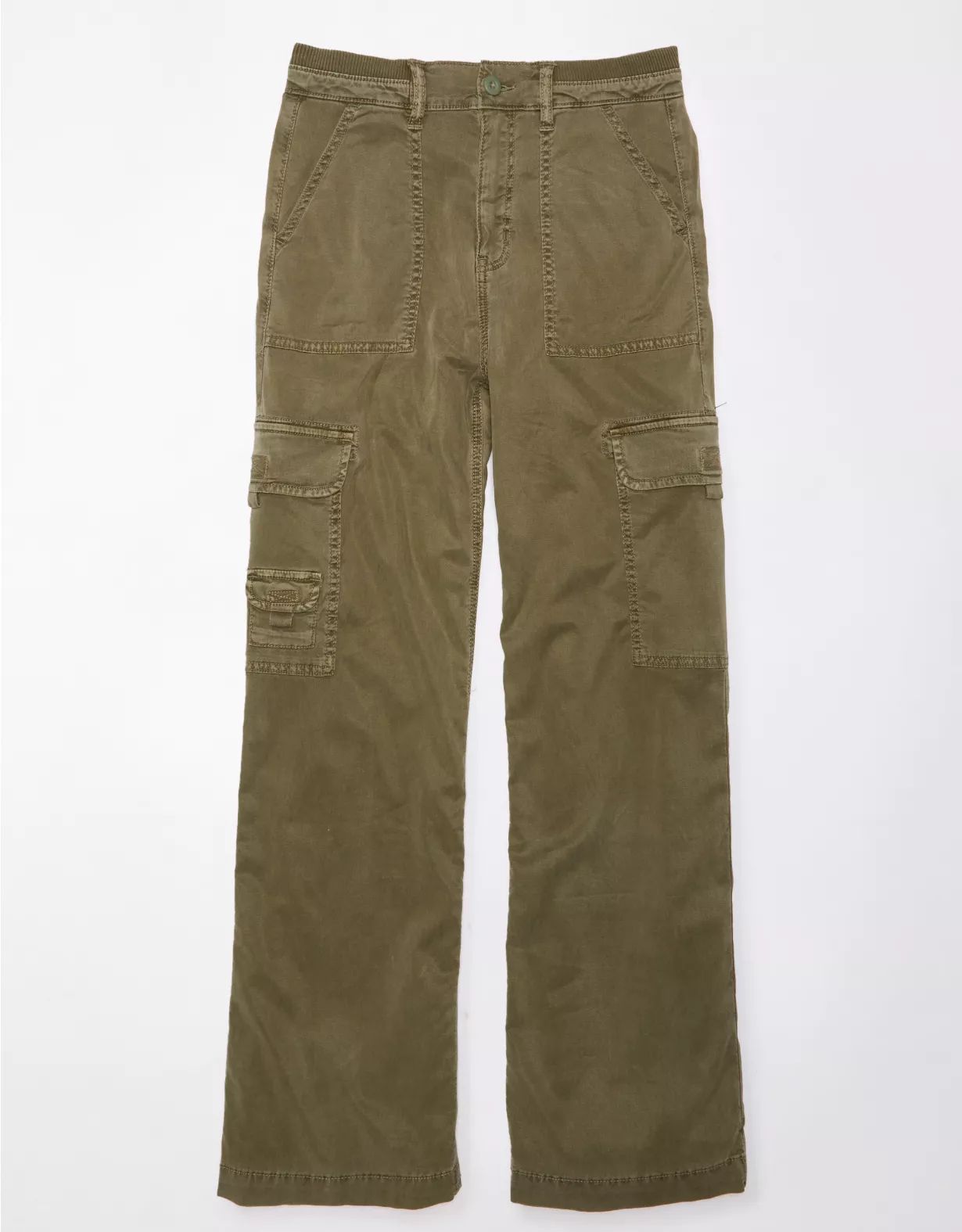 AE Stretch Curvy Super High-Waisted Baggy Wide-Leg Cargo Pant | American Eagle Outfitters (US & CA)