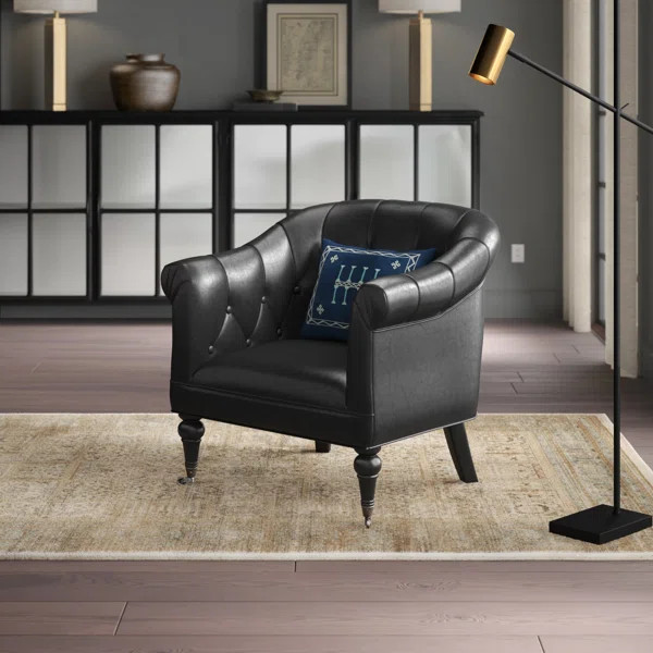 Hennigan Faux Leather Barrel Chair | Wayfair North America