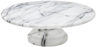 Amazon.com: Godinger La Cucina Marble Pedestal Pastry Stand, 10.00L x 10.00W x 4.00H, Off-white :... | Amazon (US)