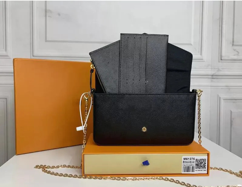 Luxury designer Felicie Pochette Shoulder Bags Purses Women's Imprint Wallets Zipper Bag Purse Fa... | DHGate