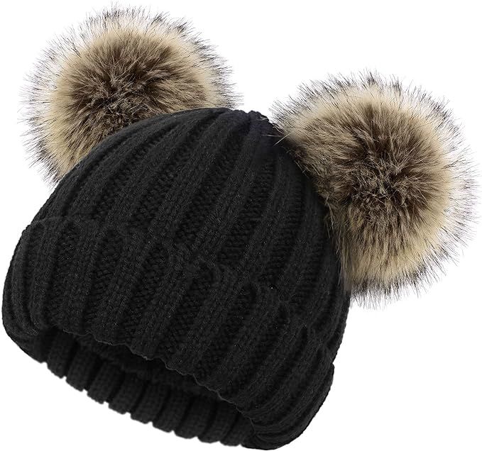 Arctic Paw Girls Beanie with Pom Pom Hats for Gilrs Winter Hat Toddler Beanies | Amazon (US)