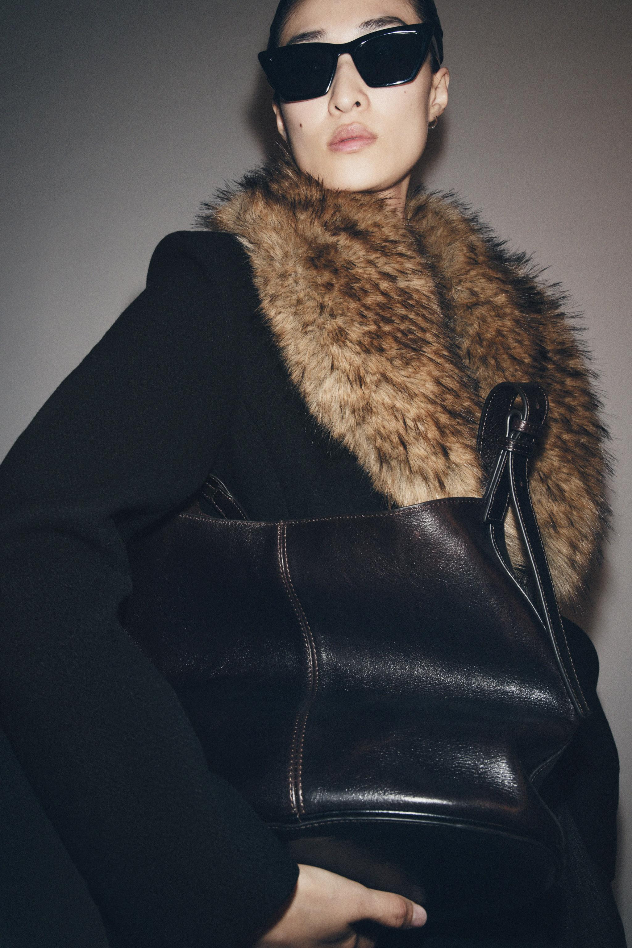 WOOL BLEND COAT WITH FAUX FUR COLLAR ZW COLLECTION | Zara US