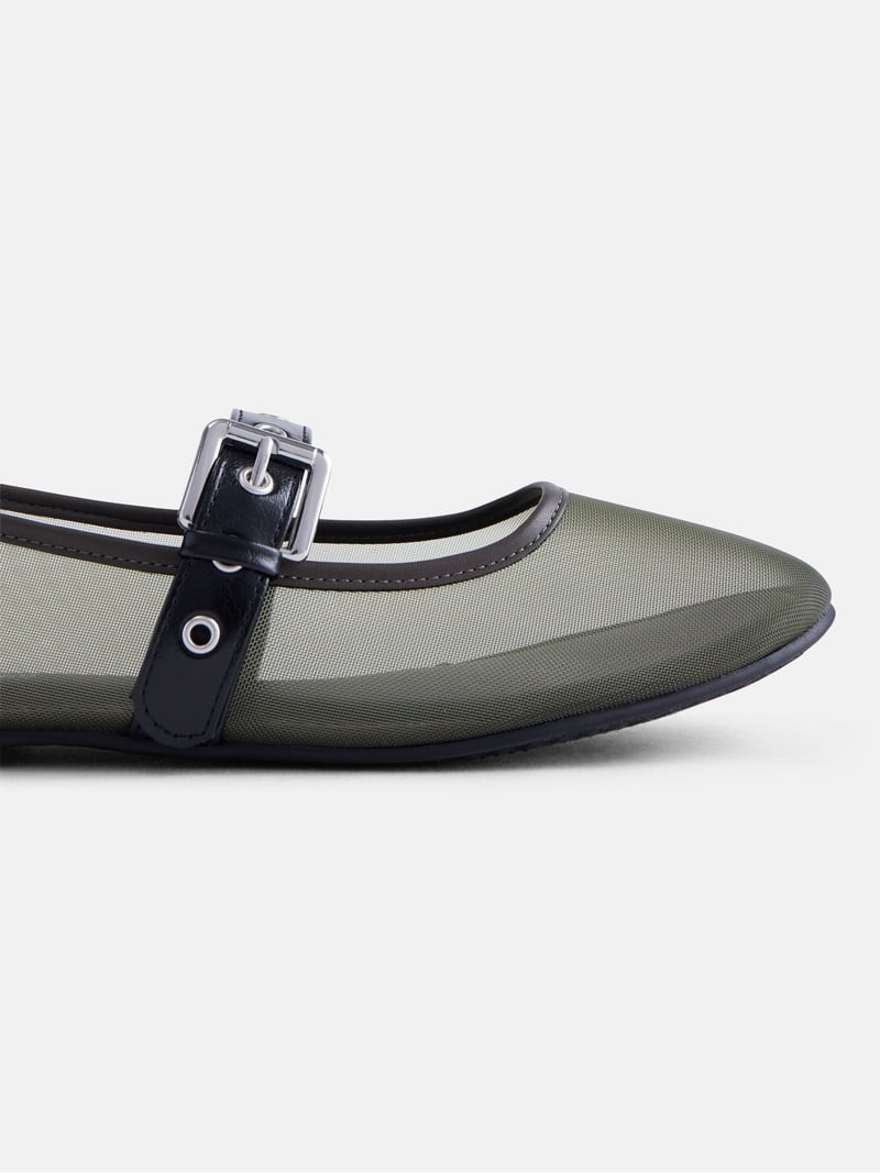 No Boundaries Women\u2019s Mesh Mary Jane Flats | Walmart (US)