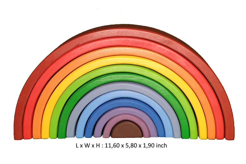 Wooden Rainbow Stacker | Montessori Learning Material | Waldorf Inspired Rainbow | Open Ended Woo... | Etsy (Global)