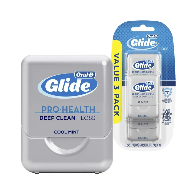 Oral-B Glide Pro-Health Deep Clean Cool Mint Dental Floss, Value 3 Pack (40m Each) | Walmart (US)