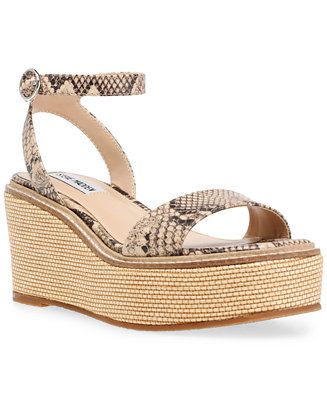 Women's Composed Raffia Wedge Sandals | Macys (US)