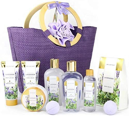Spa Luxetique Gift Baskets for Women, Spa Gifts for Women - 10pcs Lavender Bath and Body Gift Set wi | Amazon (US)