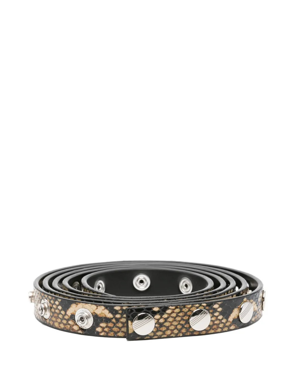 The Attico snakeskin-print studded belt - Black | Farfetch Global