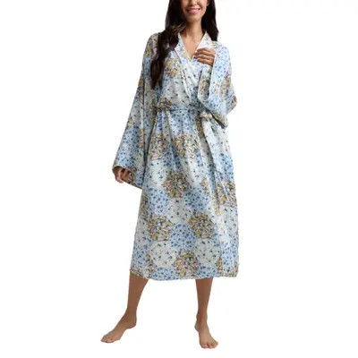 Lily and Lionel London Corina Long Sleeve Robe in Blue at Nordstrom, Size Medium | Nordstrom
