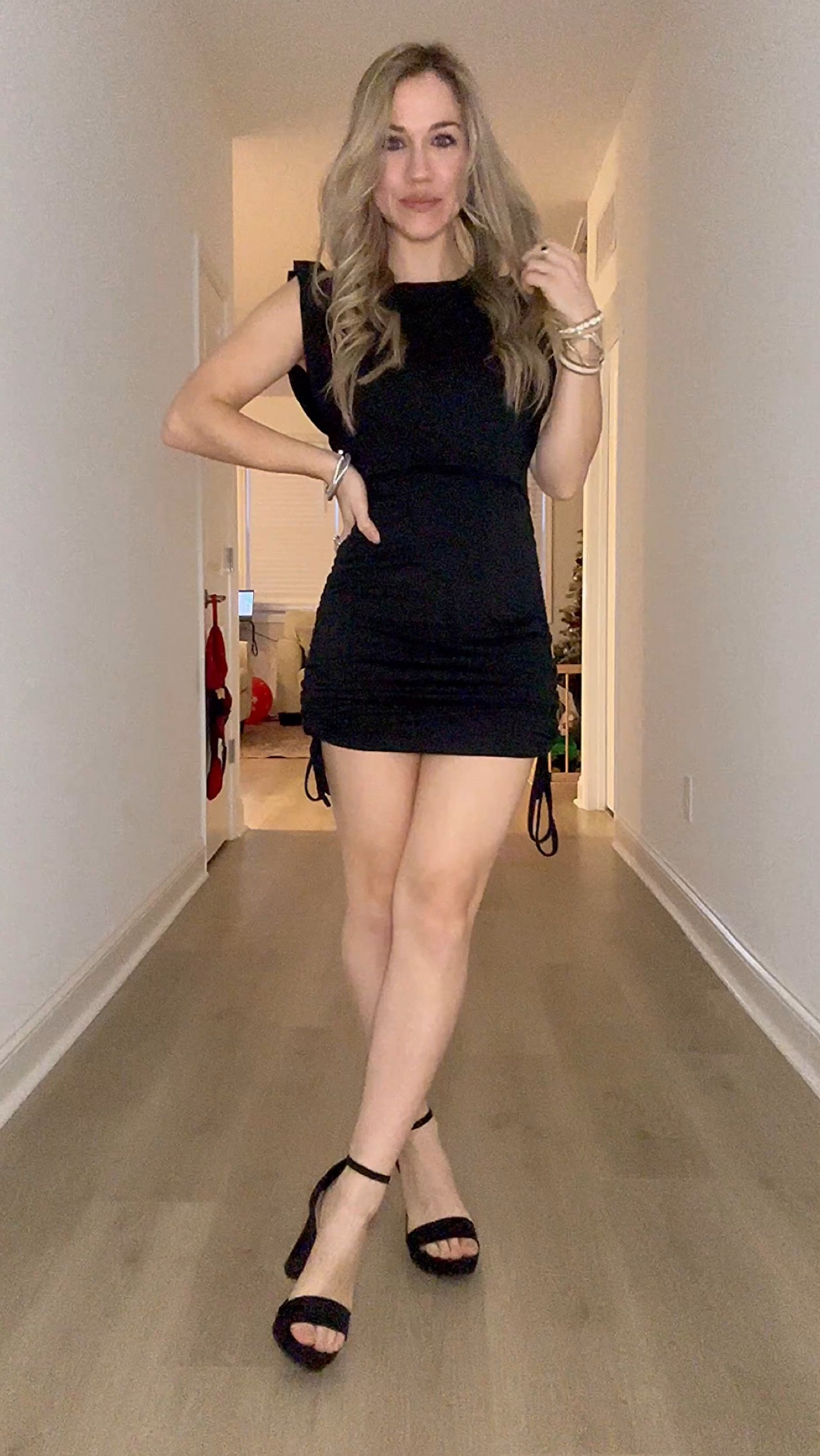 Black ruched drawstring tie mini dress 

Casual fashion, swim suit cover up, spring fashion

#LTKswim #LTKfindsunder50 #LTKstyletip