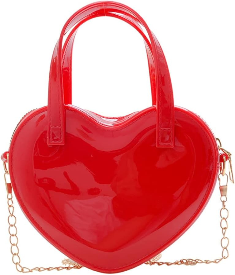 Girls Novelty Heart-Shaped Purse Chain Purse Zipper Closure Tote Handbag Shoulder Crossbody Bags ... | Amazon (US)