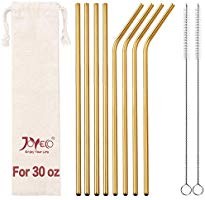 JOYECO 8 Pcs Stainless Steel Straws Drinking Reusable, Extra Long for 20oz 30oz Tumblers,10.5" x 0.2 | Amazon (US)