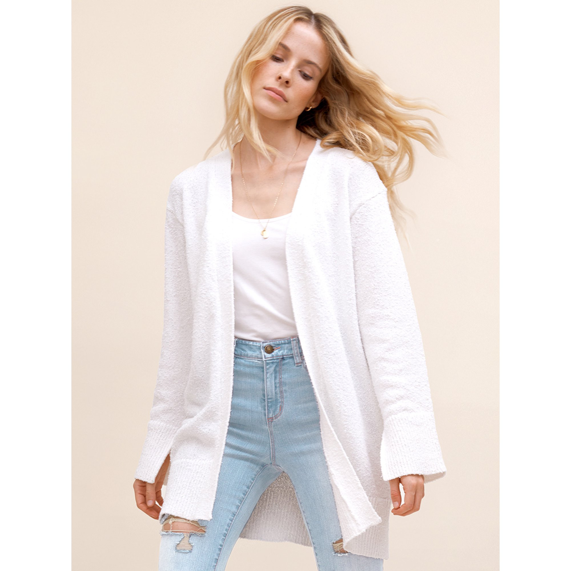 Scoop - Scoop Women’s Open Front Split Wrist Long Sleeve Cardigan - Walmart.com | Walmart (US)