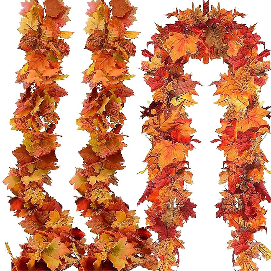 Fall Garland for Decorations Fall Leaves Garland Thanksgiving Decorations Home Outdoor Decor (3 P... | Amazon (US)