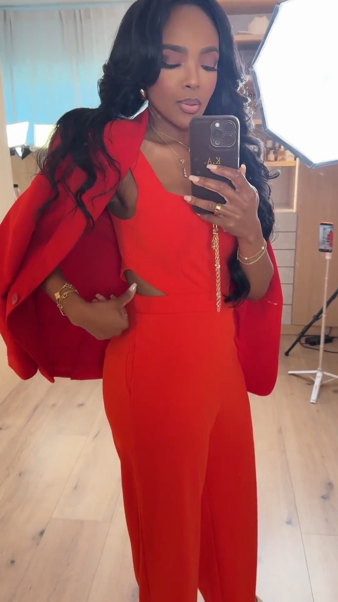 Scroll to shop this bold monochrome red outfit featuring a tailored blazer styled with a statement jumpsuit for a powerful, polished look. Monochrome outfits instantly elevate a look and create a streamlined silhouette, making this a standout wardrobe piece you can wear to multiple events so the cost per wear continues to drop over time.

Perfect for date night, events, dinner parties, girls night, or special occasions when you want a statement look.

5'4" | 138 lbs | 34D bust | 27" waist | 40" hips

Follow me on Instagram and YouTube @kirasfashionfinds

#LTKSpringSale #LTKvlog #LTKootd