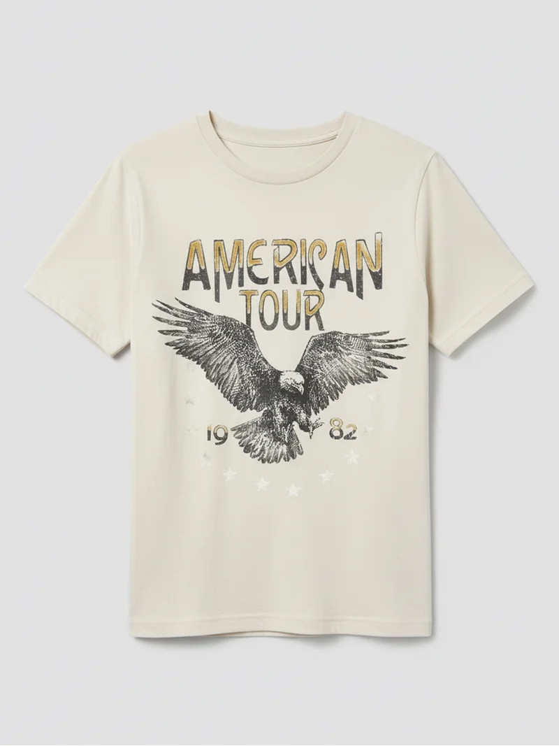 Women's Vintage Inspired Band Tour Graphic Tee with Short Sleeves, Sizes XXS-XXL | Walmart (US)