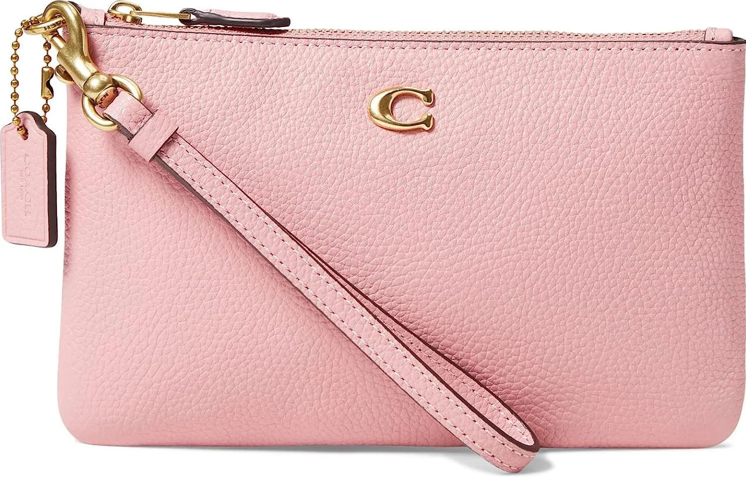 COACH Women's Polished Pebble Small Wristlet Bubblegum CH818-B4S9M One Size | Walmart (US)