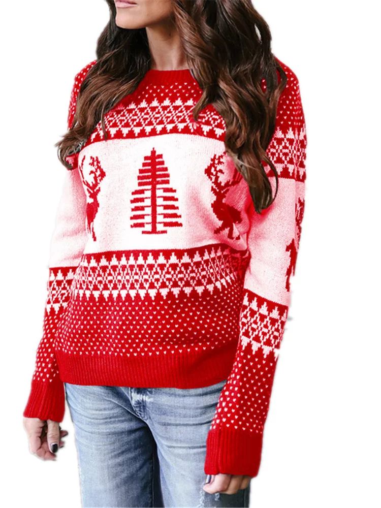 Autumn Winter Women Casual Sweater Christmas Pullovers - Walmart.com | Walmart (US)