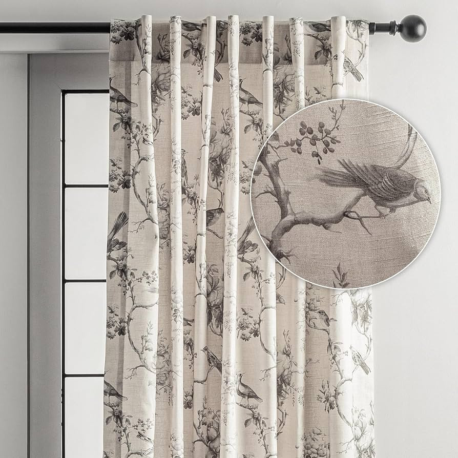 Maison d' Hermine Curtains for Living Room 100% Cotton 108 inch Length One Panel Light Filtering ... | Amazon (US)