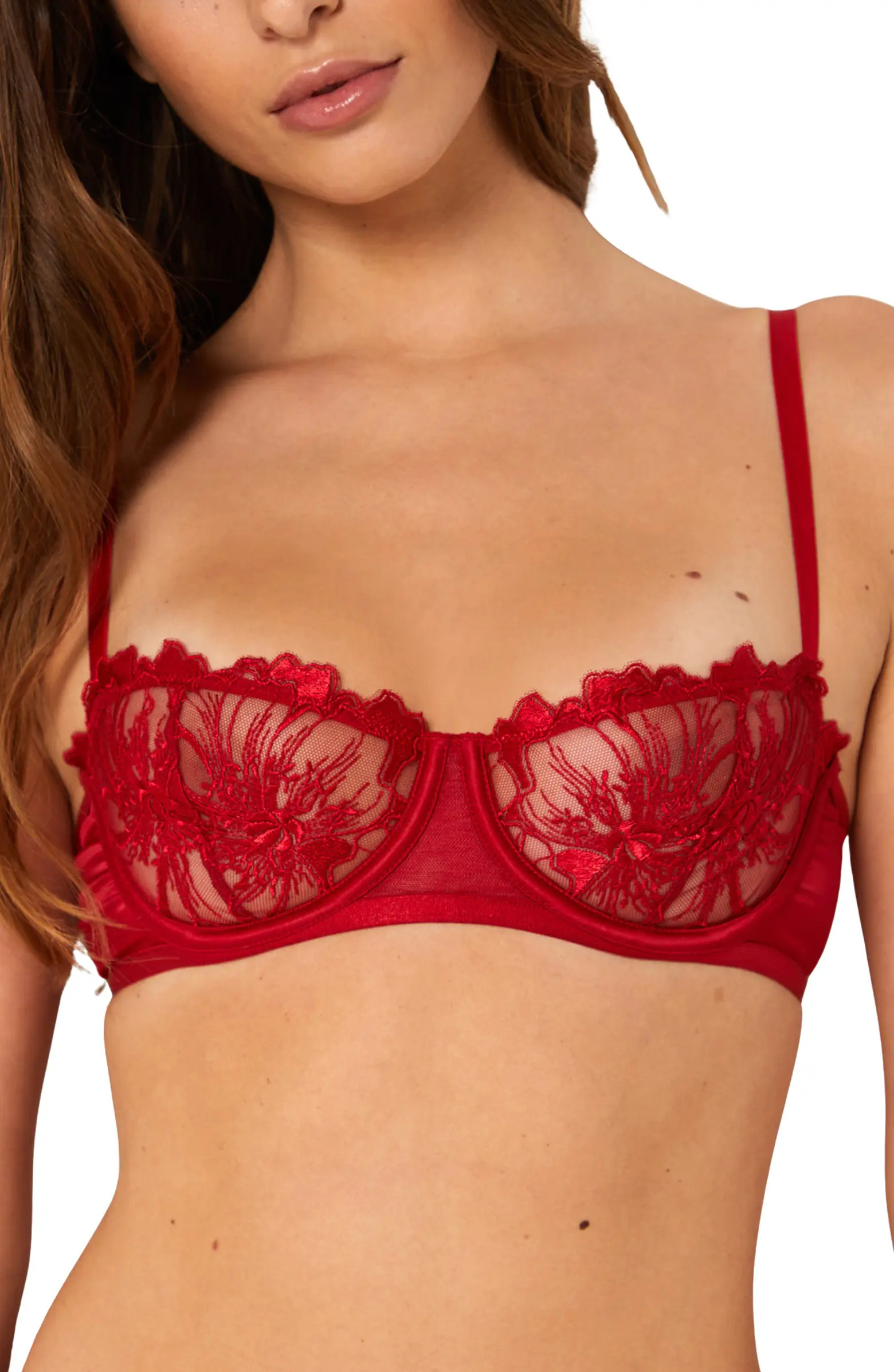 Amaryllis Embroidered Underwire Demi Bra | Nordstrom