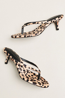 Black Suede Studio Tash 50 Thong Kitten Heels | Anthropologie (US)