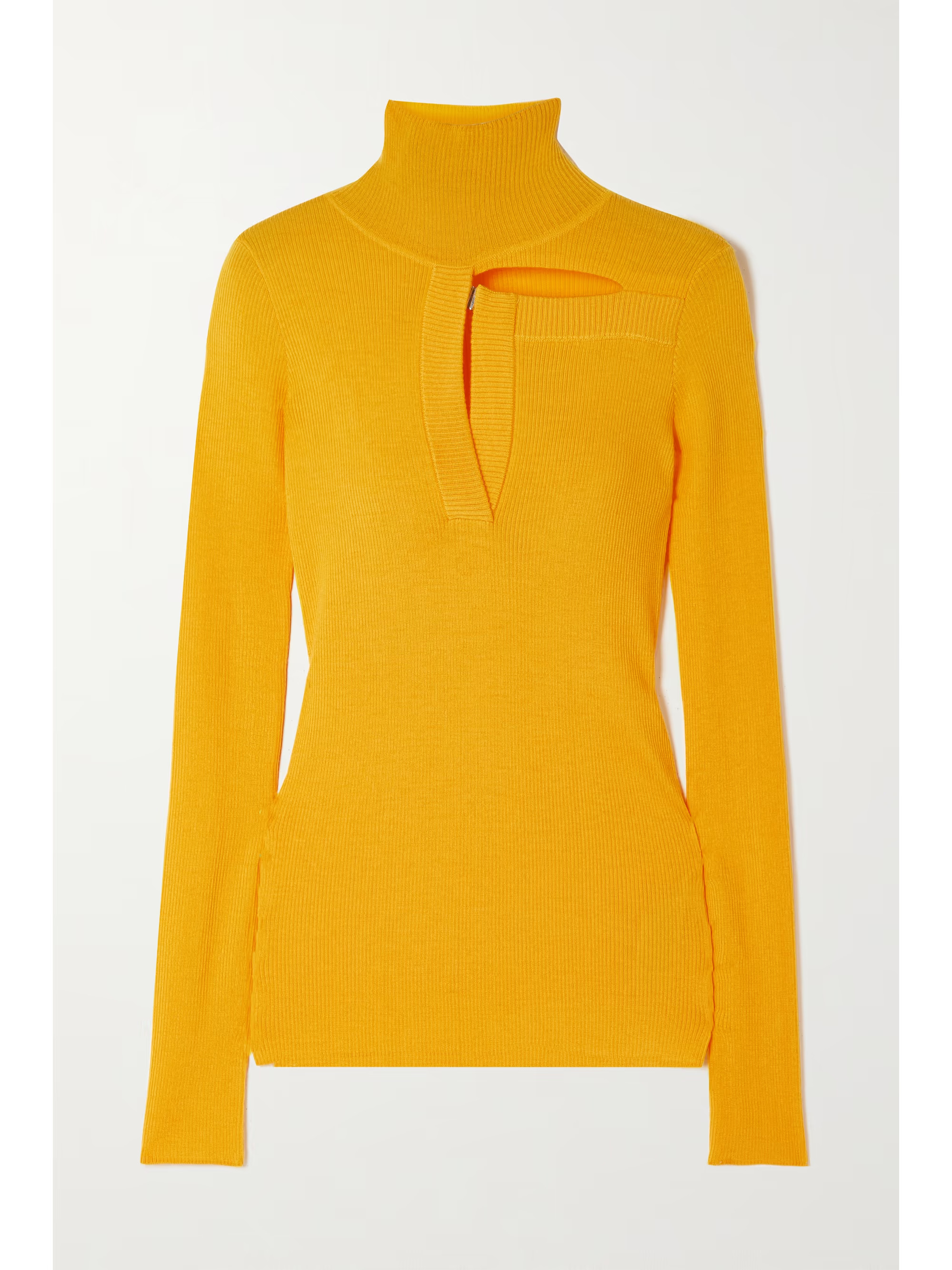 Yellow Cutout ribbed merino wool and cashmere-blend turtleneck sweater | CHRISTOPHER KANE | NET-A... | NET-A-PORTER (US)