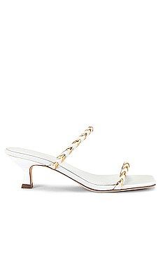 Sigerson Morrison Abnel Mule in White & Gold from Revolve.com | Revolve Clothing (Global)