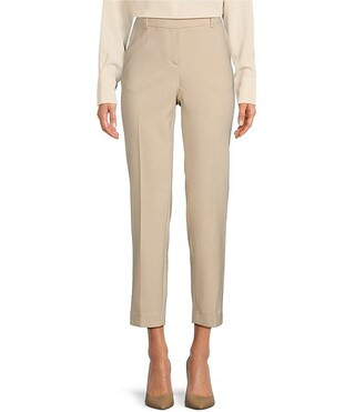 Anne Stretch Side Pocket Coordinating Straight Leg Ankle Length Pant | Dillard's