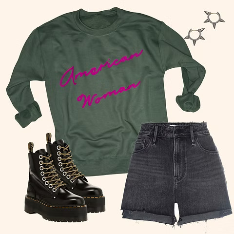 American Woman Sweatshirt (Retail Vinyl) | Sassy Queen