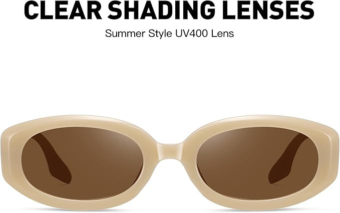 Fozono Trendy Skinny Oval Sunglasses for Women Men Retro 90s Fashion Narrow Square Rectangle Sung... | Amazon (US)