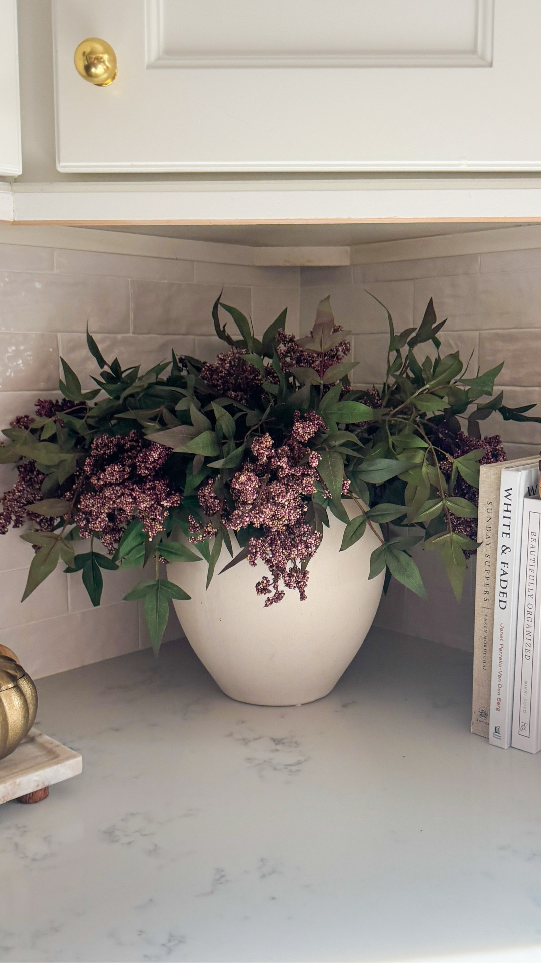 These viral dusty plum stems have been sold out everywhere 🍇✨ 

I still can’t believe I found them on @amazon — under $60 for a set of 3! 
I styled all three together here and they look so full and beautiful. 🤎 The perfect fall touch that feels designer without the price tag.

#fallstems #homedecorfavorites #amazonhomefinds #cozystyling #modernorganic #neutralhome

#LTKHome #LTKFindsUnder50 #LTKSeasonal