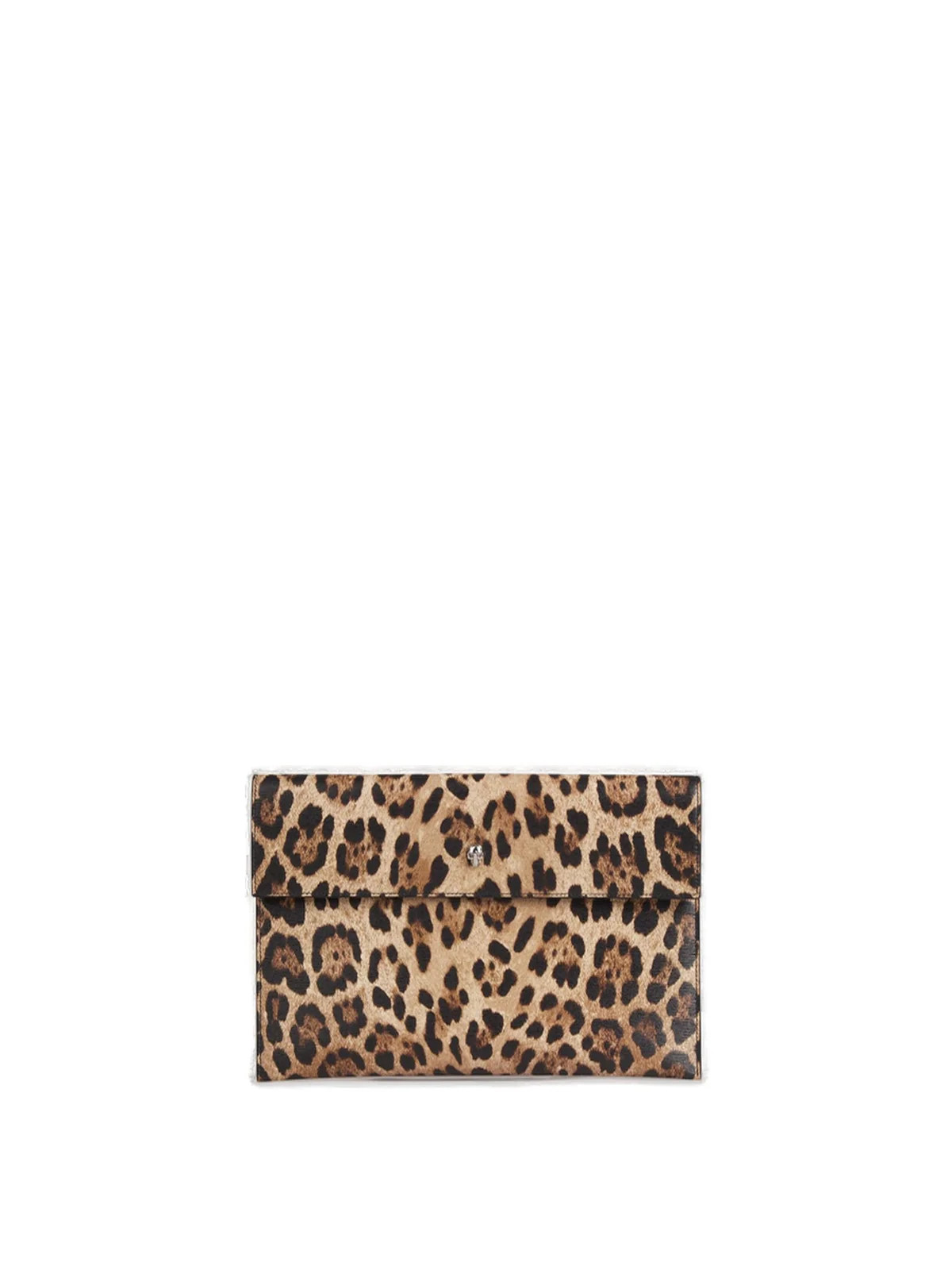 Alexander McQueen Skull Leopard Print Clutch Bag | Cettire Global