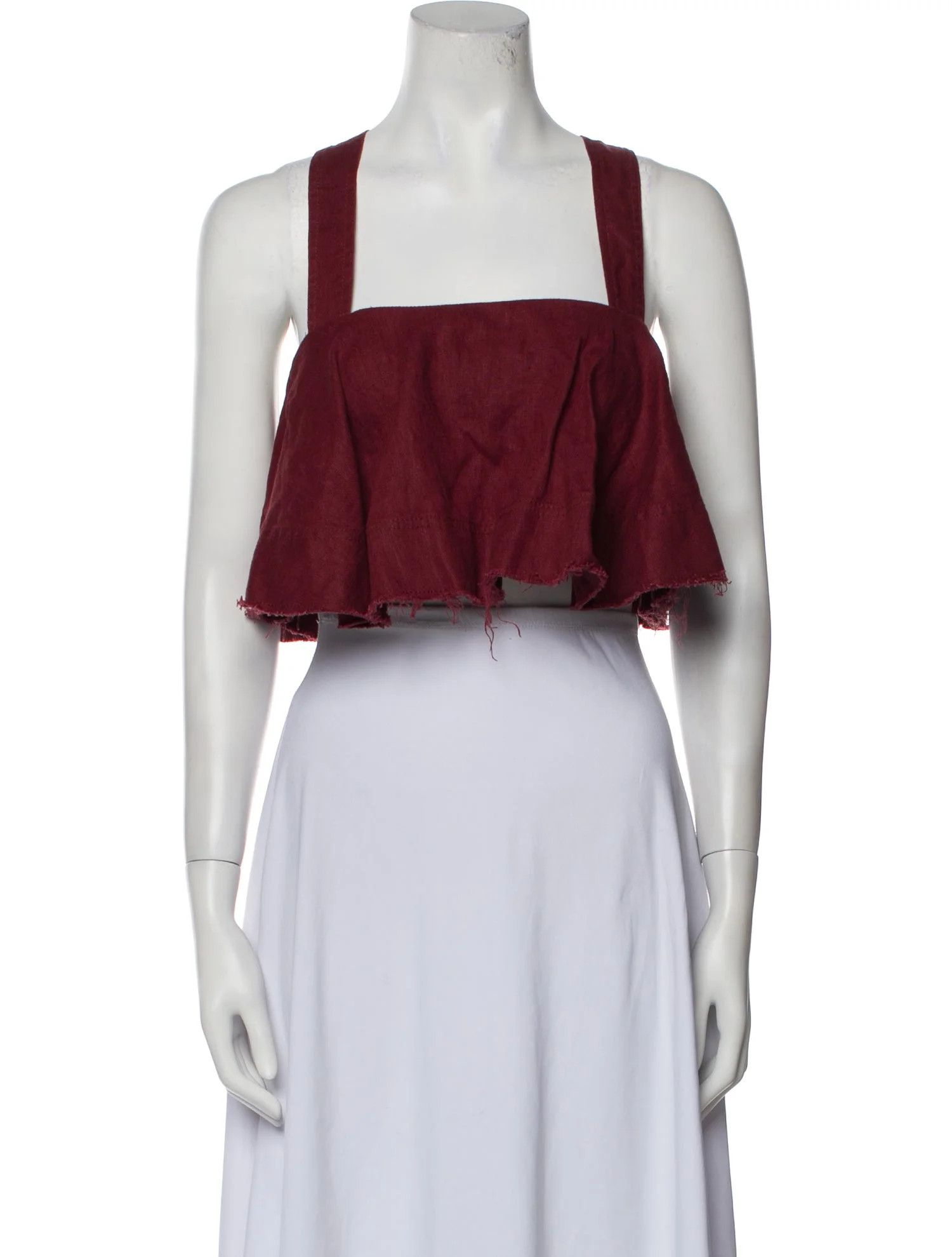Linen Square Neckline Crop Top | The RealReal