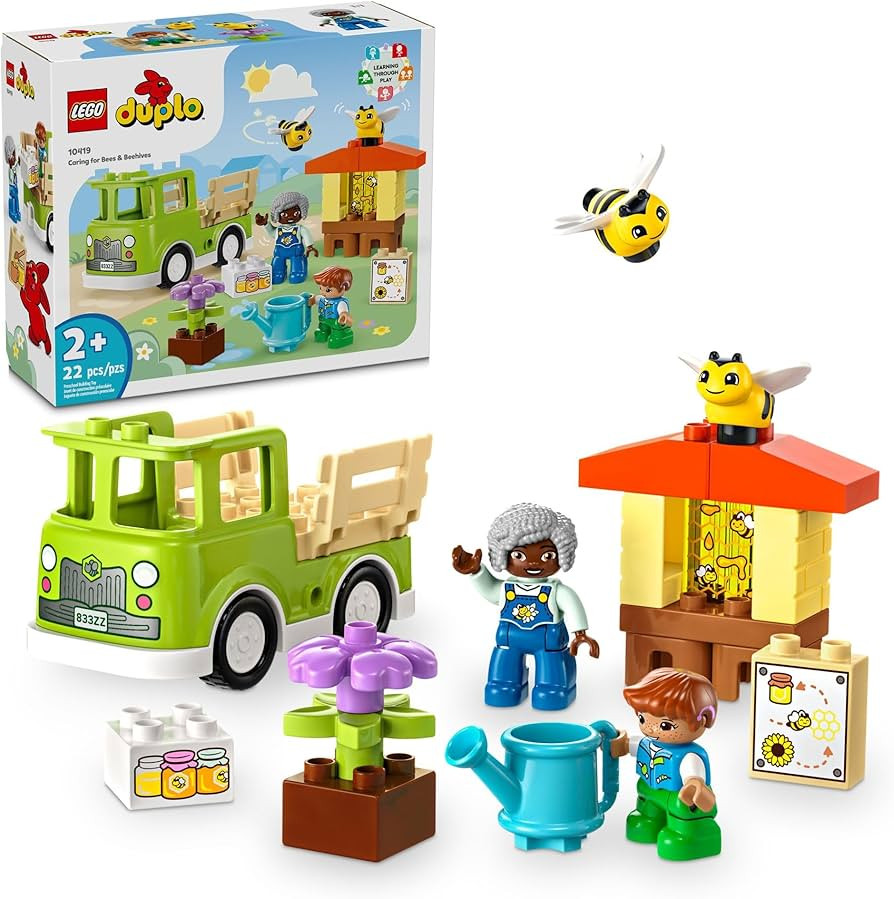 LEGO DUPLO Town Caring for Bees & Beehives Preschool Kids’ Learning Toy, 2 Figures and a Drivab... | Amazon (US)