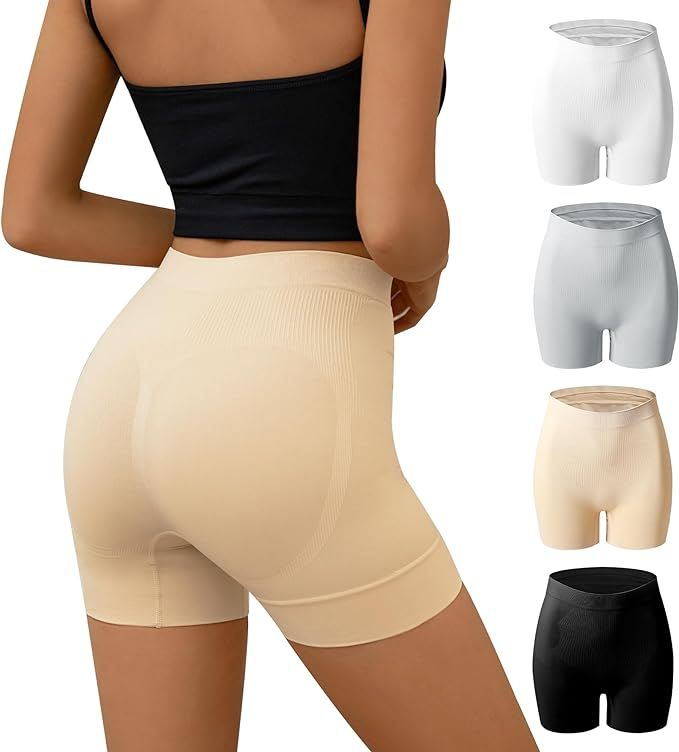 DEANGELMON Womens Boyshorts Underwear High Waisted Butt Lifting Panties Seamless Workout Boxer St... | Amazon (US)