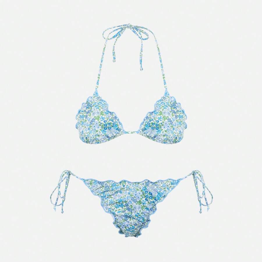 Home/Women Apparel/Women Clothing/Women Beachwear/Women Bikini Sets/Women 2-Piece Swimsuits Lettu... | SHEIN