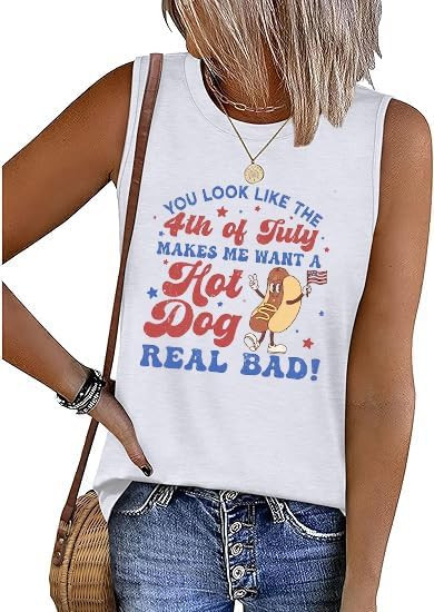 Women 4th of July Patriotic Tank Tops USA Flag American Independence Day Shirts Memorial Day Tops... | Amazon (US)