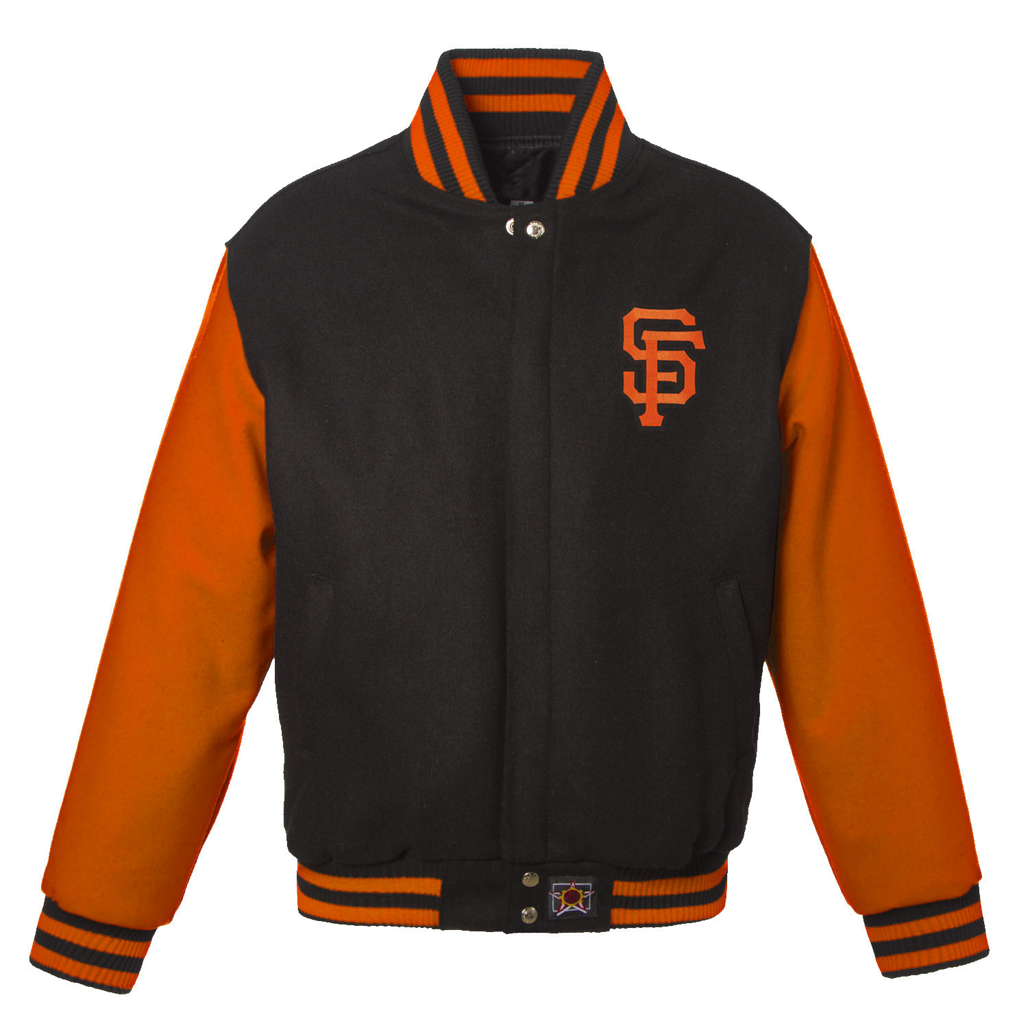 Men's JH Design Black/Orange San Francisco Giants Big & Tall All-Wool Jacket with Embroidered Front Logo | Fanatics