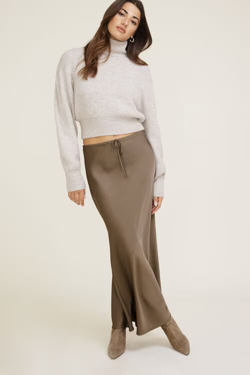 Cary Satin Slip Maxi Skirt | Dynamite Clothing