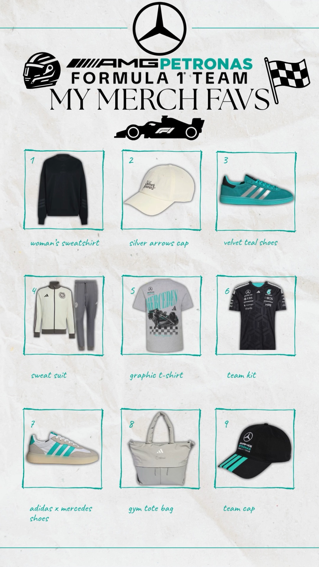 The 2026 Formula One season is here and with it comes new merch. Mercedes is back with their new main clothing sponsor Adidas.Together Adidas x Mercedes Formula One released a bunch of merch. I think Mercedes merch is always hit or miss but the shoes and matching sweatsuits are so cute. I gathered some of my favorite merch items in this collection for you to shop.
(March 3, 2026)

#LTKMidsize #LTKSpringSale #LTKSeasonal