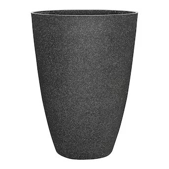 allen + roth 15.28-in W x 21.71-in H Black Resin Contemporary/Modern Indoor/Outdoor Planter | Lowe's