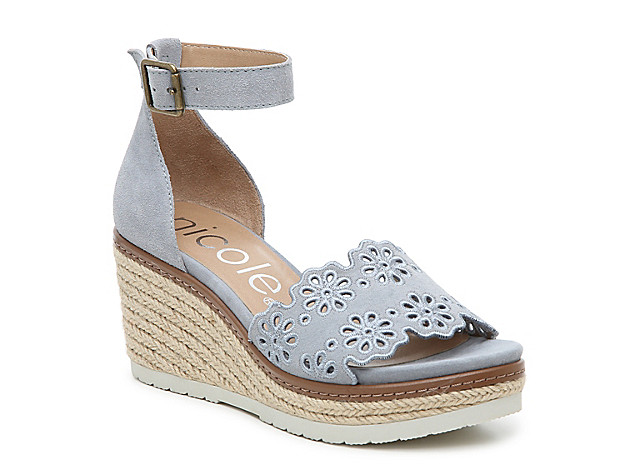 Nicole Nice Espadrille Wedge Sandal - Women's - Blue | DSW