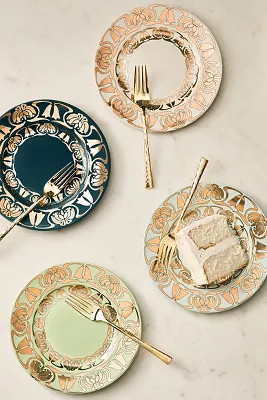 The Met x Anthropologie Assorted Stoneware Dessert Plates, Set of 4 | Anthropologie (US)