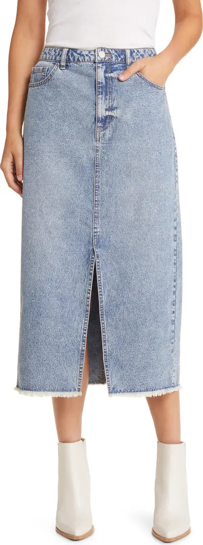 Frayed Hem Denim Skirt | Nordstrom