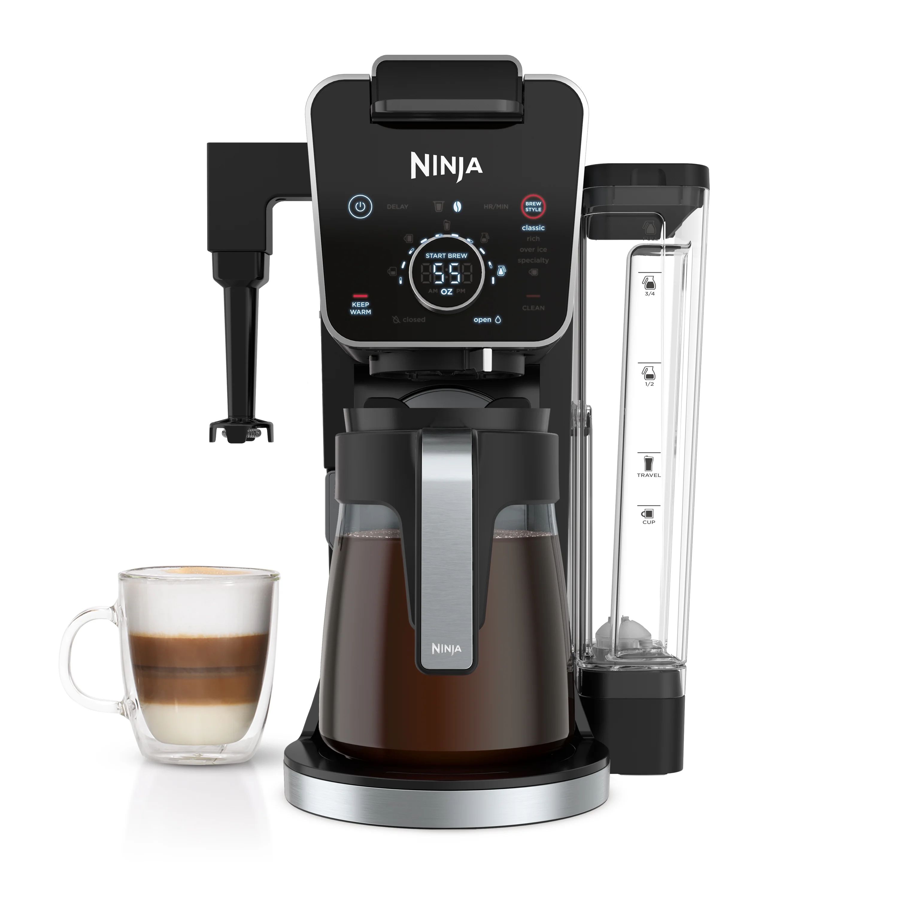 Ninja DualBrew Specialty Drop Coffee Maker, Single-Serve, K-Cup Pod Compatible, 12-Cup, Glass Car... | Walmart (US)