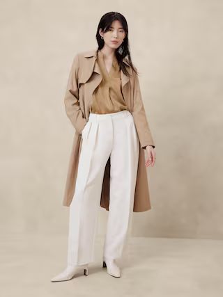 Crepe Volume-Sleeve Blouse | Banana Republic Factory